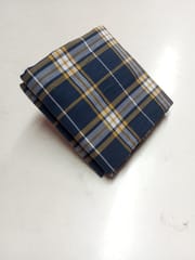Dark Blue Checks Twill Weave Yarn Dyed Cotton Fabric