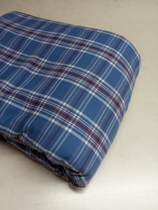 Blue Checks Twill  Weave Yarn Dyed Viscose Rayon Fabric