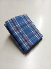 Blue Checks Twill  Weave Yarn Dyed Viscose Rayon Fabric