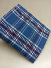 Blue Checks Twill  Weave Yarn Dyed Viscose Rayon Fabric