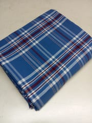 Blue Checks Twill  Weave Yarn Dyed Viscose Rayon Fabric