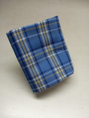 Blue Checks Twill  Weave Yarn Dyed Viscose Rayon Fabric