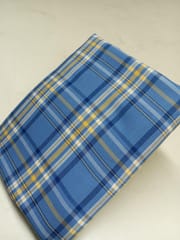 Blue Checks Twill  Weave Yarn Dyed Viscose Rayon Fabric