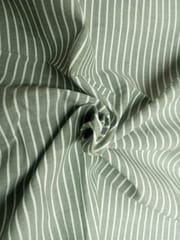 Olive Stripes Plain Weave Yarn Dyed Cotton Fabric