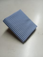 Blue Stripes Plain Weave Yarn Dyed Cotton Fabric
