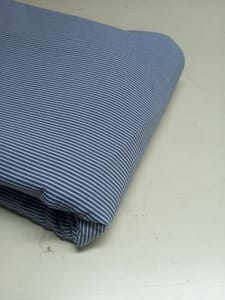 Navy Blue Stripes Plain Weave Yarn Dyed Cotton Fabric
