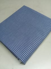 Navy Blue Stripes Plain Weave Yarn Dyed Cotton Fabric