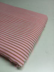 Orange Stripes Plain Weave Yarn Dyed Cotton Fabric