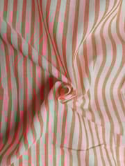 Orange Stripes Plain Weave Yarn Dyed Cotton Fabric