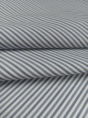 Multi Grey Stripes Plain Weave Yarn Dyed Cotton Fabric