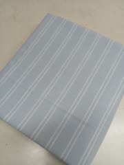 Light Blue Stripes Plain Weave Yarn Dyed Cotton Fabric