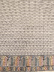 Cream Georgette Fabric With Multi Colour Embroidered Border