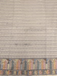 Cream Georgette Fabric With Multi Colour Embroidered Border