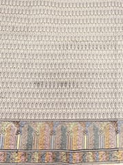 Cream Georgette Fabric With Multi Colour Embroidered Border