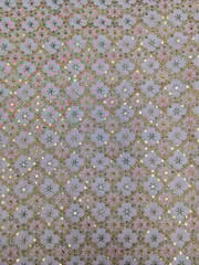 Light Purple Fabric with Multi Thread Embroidery