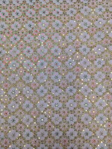Light Purple Fabric with Multi Thread Embroidery