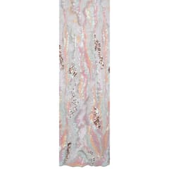 Multi Colour Net Multi Colour Sequins Embroidered Fabric