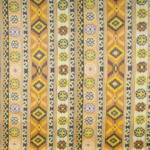 Yellow Color Viscose Silk Geometric Printed Fabric