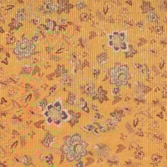 Yellow Colour High Quality Velvet Printed Fabric