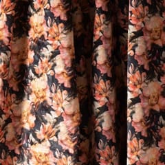 Yellow Colour High Quality Velvet Floral Printed Fabric