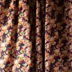 Yellow Colour High Quality Velvet Floral Printed Fabric