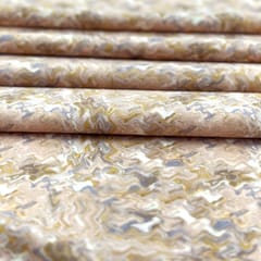 Peach Colour High Quality Velvet with Marble Finish Printed Fabric