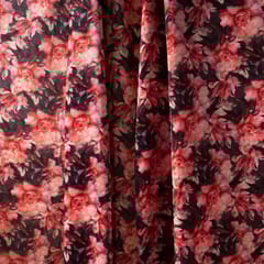 Red Colour High Quality Velvet Printed Fabric