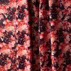 Red Colour High Quality Velvet Printed Fabric
