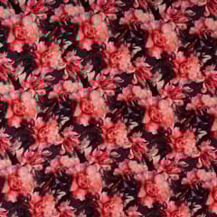 Red Colour High Quality Velvet Printed Fabric