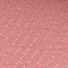 Pink Colour Pure Viscose Georgette Bandhej Print with Embroidered Fabric