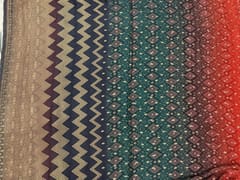 Ombre Colour Dola Silk Jacquard Positioned Printed Fabric
