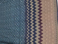 Teal Colour Dola Silk Jacquard Positioned Printed Fabric