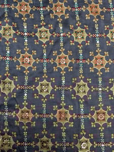 Charcoal Grey Positioned Printed Fabric