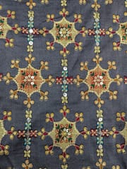 Charcoal Grey Positioned Printed Fabric