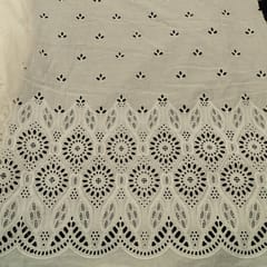 Dyeable Cotton Chikan Embroidered Fabric