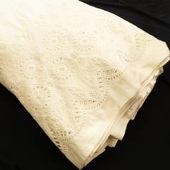 Dyeable Cotton Chikan Embroidered Fabric