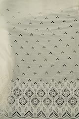 Dyeable Cotton Chikan Embroidered Fabric