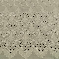 Dyeable Cotton Chikan Embroidered Fabric