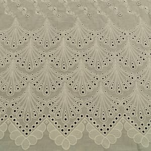 Dyeable Cotton Chikan Embroidered Fabric