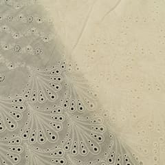 Dyeable Cotton Chikan Embroidered Fabric