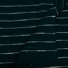 Bottle Green Color Chanderi Embroidered Fabric
