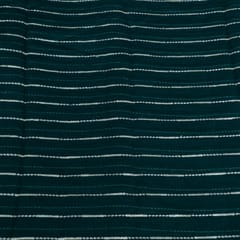 Bottle Green Color Chanderi Embroidered Fabric