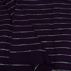Purple Color Chanderi Embroidered Fabric