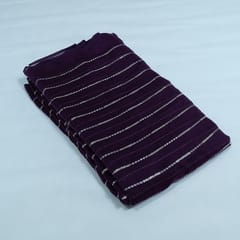 Purple Color Chanderi Embroidered Fabric