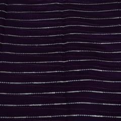 Purple Color Chanderi Embroidered Fabric