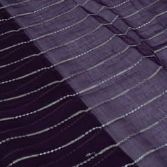 Purple Color Chanderi Embroidered Fabric