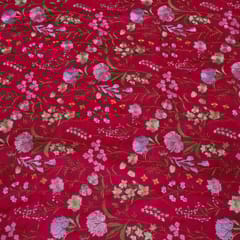 Rani Color Raw Silk Embroidered Fabric