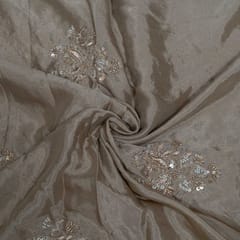 Mouse Color Chinon Chiffon Embroidered Fabric
