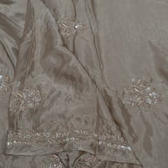 Mouse Color Chinon Chiffon Embroidered Fabric