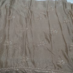 Mouse Color Chinon Chiffon Embroidered Fabric